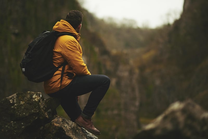 Hiker on a mountain trail